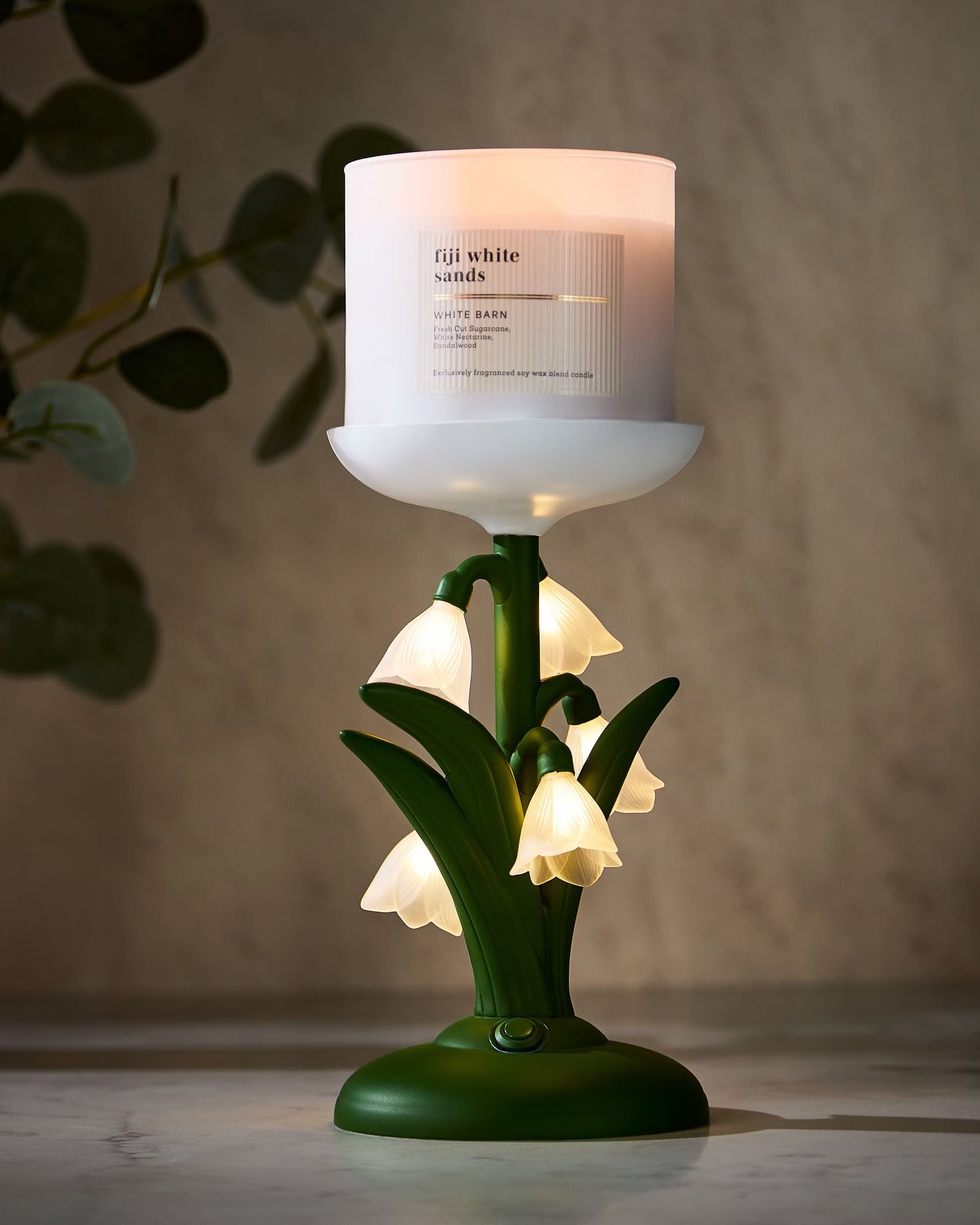 Snowdrop Dream Light-Up Pedestal 3-Wick Candle Holder - Image 2