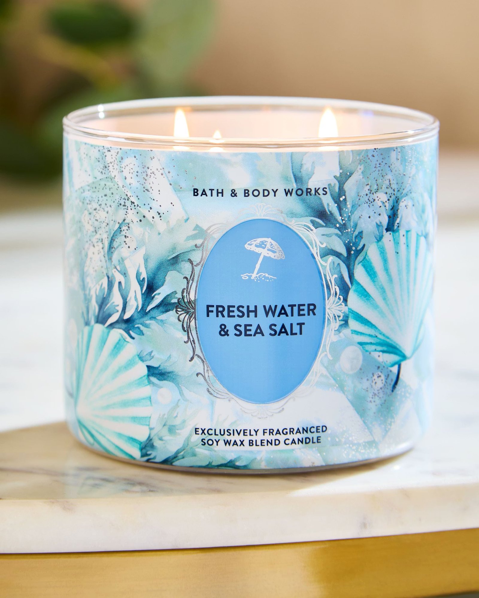 Fresh Water & Sea Salt 3-Wick Candle - Image 6