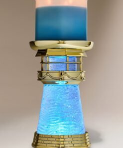 Alternative view of Light-up Lighthouse Water Globe 3-Wick Candle Holder