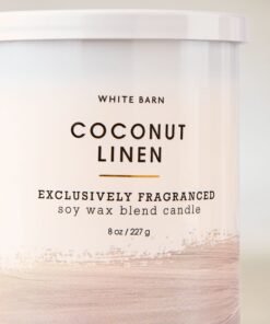 Alternative view of Coconut Linen Single Wick Candle